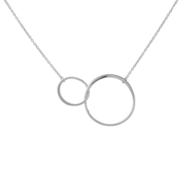 Sterling Silver Minimalist Interlocking Circles Chain Necklace
