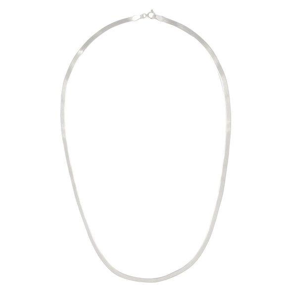 Sterling Silver Flat Herringbone Chain - Simple Classic Necklace