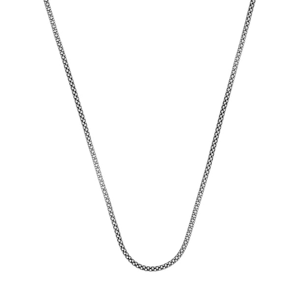 Sterling Silver Popcorn Chain Necklace for Layering - 2mm Thick Textured Design