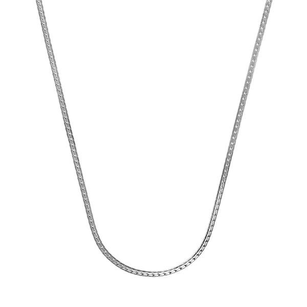 Sterling Silver 2mm Simple Elegant Flat Snake Chain Necklace