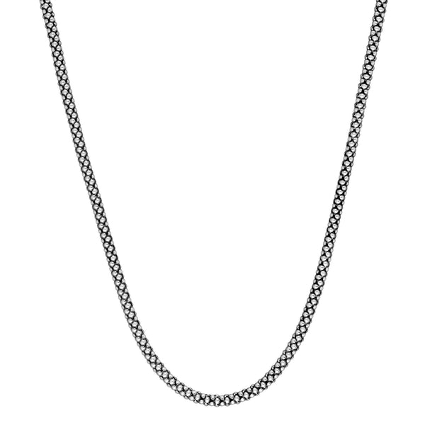 Sterling Silver Popcorn Chain Necklace for Layering - Thick Textured Design