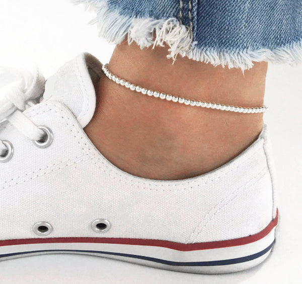 Sterling Silver Stretch Anklet, Sterling Silver Anklet, Ankle Bracelet, Anklet